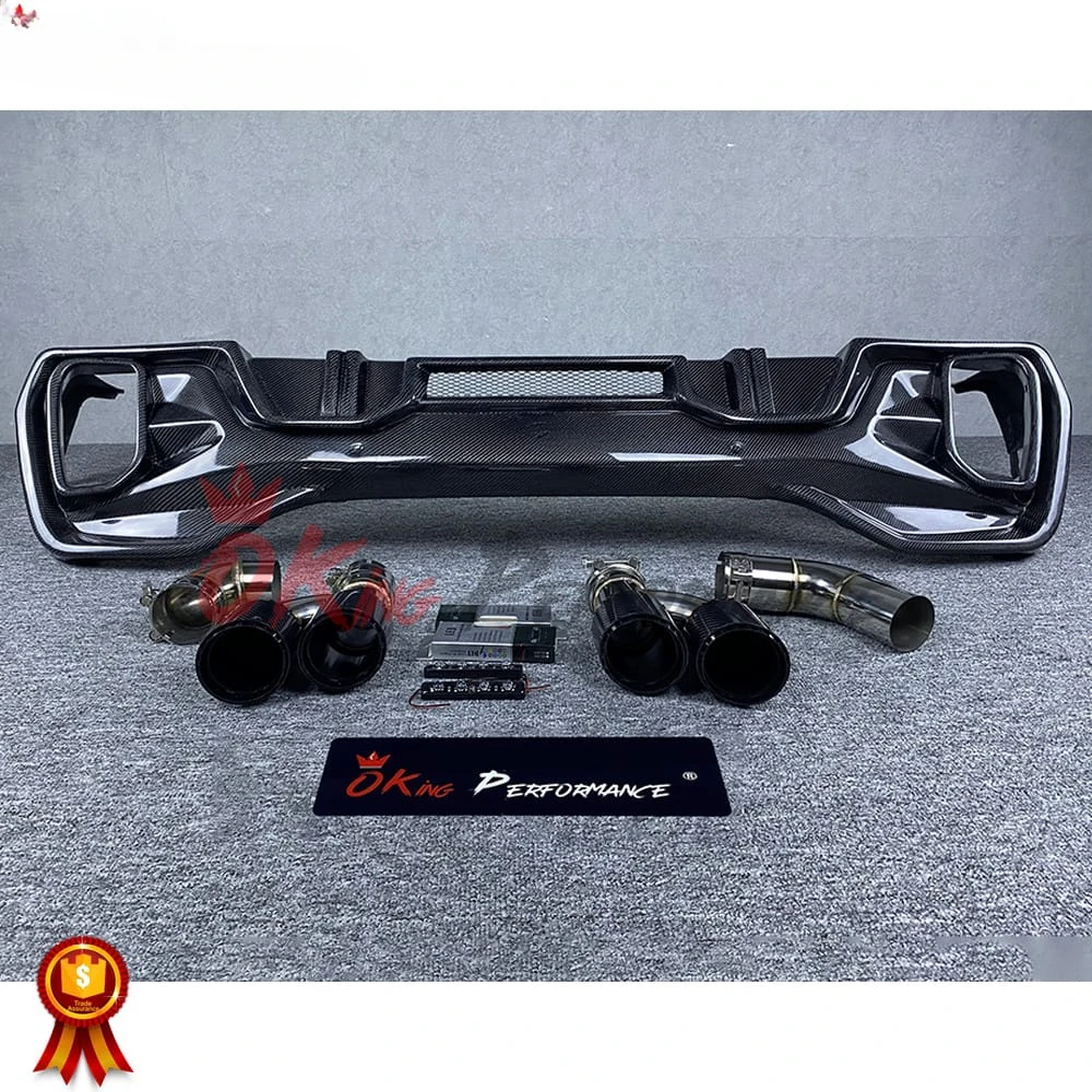 Larte Style Carbon Fiber Rear Diffuser (with LED Light & Exhaust Tips) For  G06 X6 Body Kit