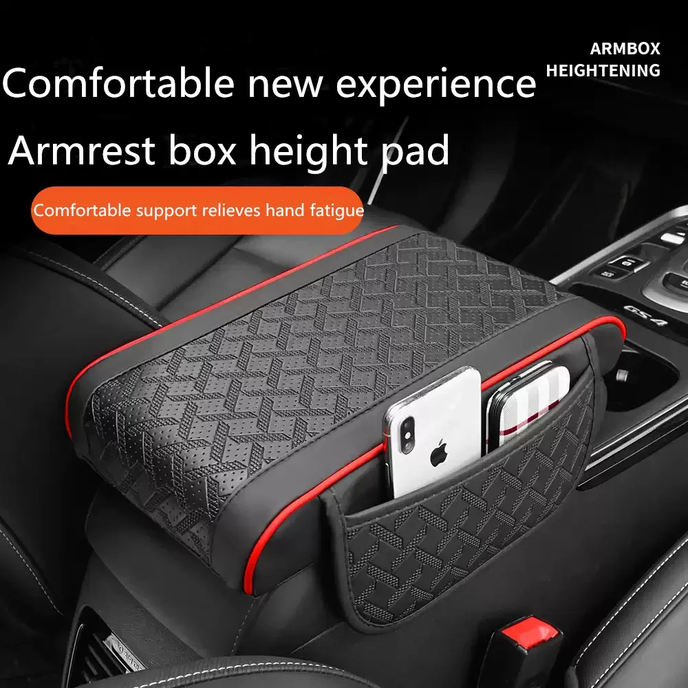 Auto Zentrale Steuerung Lagerung Box Tasche PU Leder Multi funktionale armlehne pad höhe Armlehne Organizer Ellenbogen Unterstützung Auto Zubehör