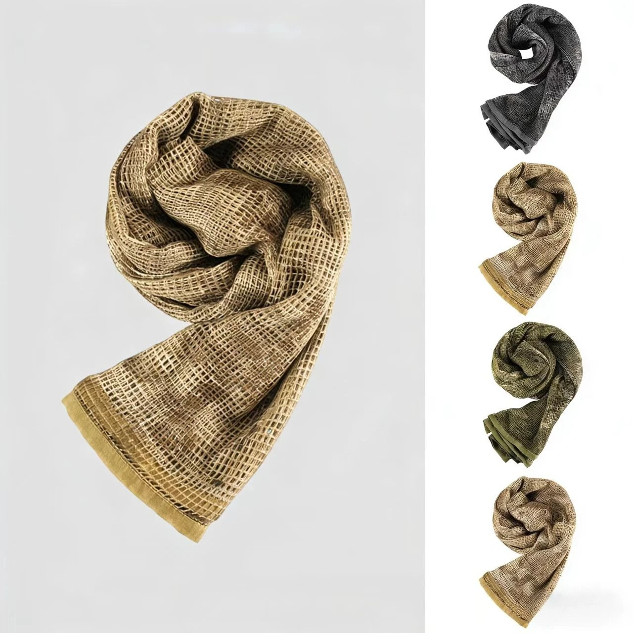 

Outdoor Tactical Camouflage Big Mesh Scarf Sports Cycling Scarf Field Jungle Camouflage Big Hole Scarf Tactical Snood Sunscreen