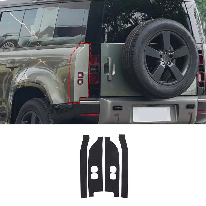 

For Land Rover Defender 90 110 130 2020-2023 PVC Black Car Rear fog lamps Trim Stickers Car Accessories