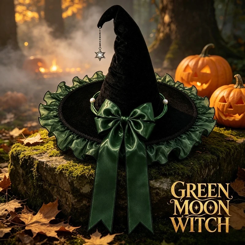 Halloween Bow Decoration Lolita Witch Hat Retro Gothic Headdress Halloween Role-playing Party Decoration Clothing Accessories