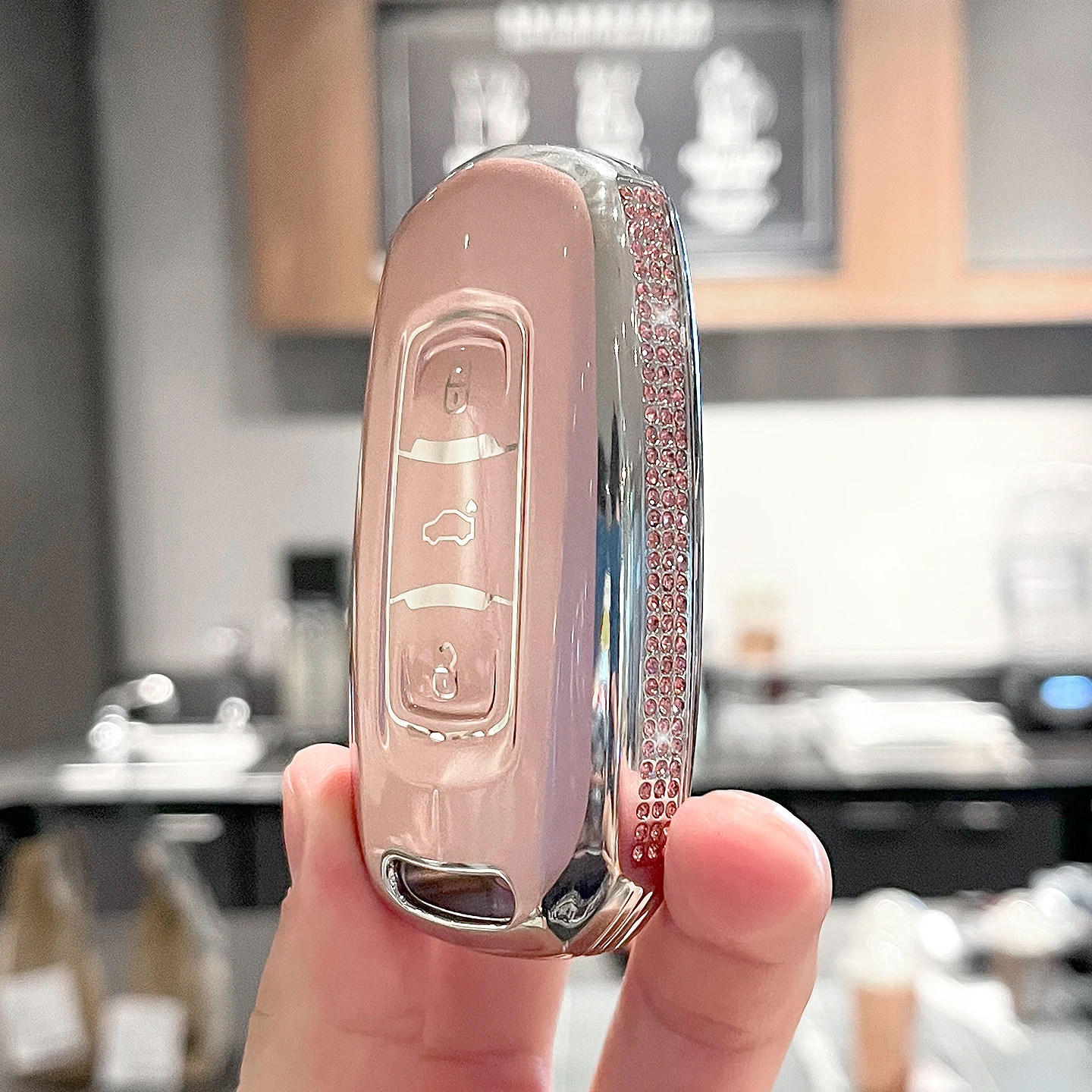 الراقية الجانب الماس لجيلي أطلس بويو NL3 EX7 SUV GT GC9 Emgrand X7 Borui الذكية عن بعد حافظة مفاتيح السيارة فوب الملحقات #4