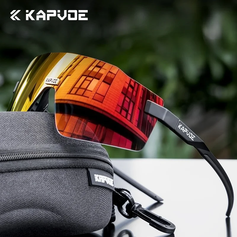 

Kapvoe Rimless Glasses Sunglasses Cycling Glasses Men Bike UV400 Bicycle MTB Mountain Bicycle Outdoor Sports Hiking Women
