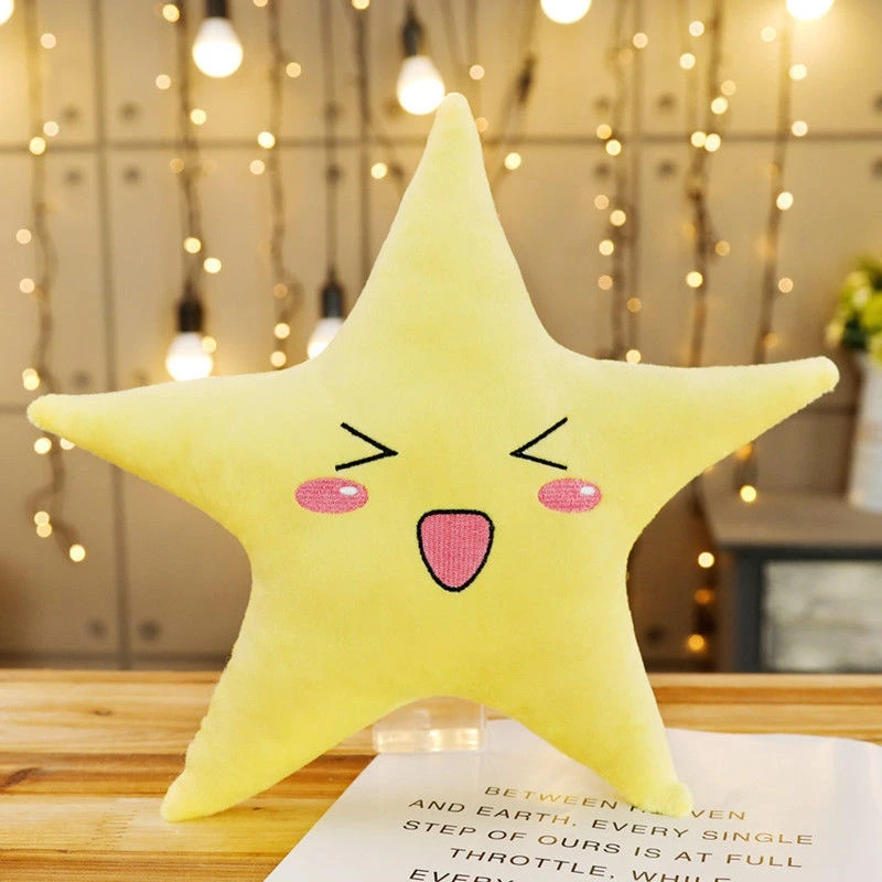 30 センチメートルかわいいムーンスターぬいぐるみ枕人形かわいい睡眠ソフト枕人形黄色青人形送信子供の誕生日クリスマスギフト