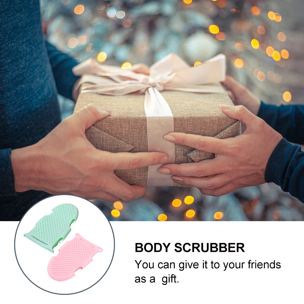 

2Pcs Bath Brush Silicone Body Scrubber Foaming Exfoliation Shower Accessory Portable Loofah Mitt For Arms Legs Chest Back
