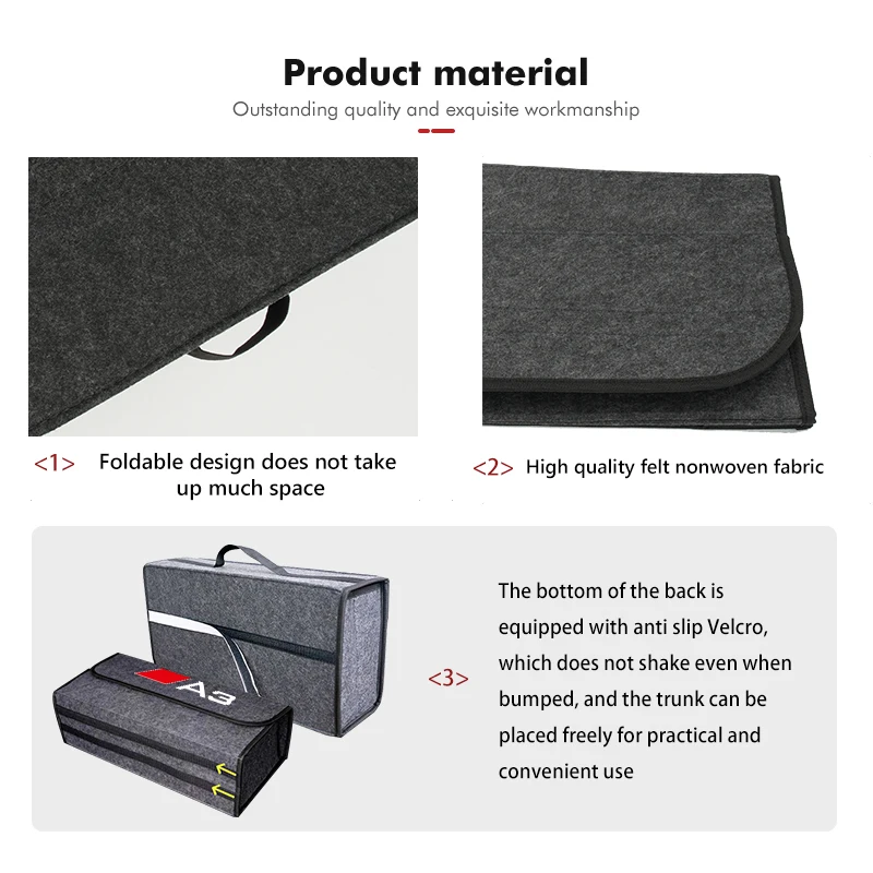Car Trunk Storage Box Portable Travel Organizer Folding Bag For Audi S RS ABT A1 A2 A3 A4 A5 A6 A7 A8 view 4