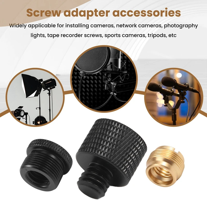 12 قطع هيئة التصنيع العسكري الموضوع محول مجموعة منصة الميكروفون محول 5/8 أنثى إلى 3/8 ذكر و 3/8 أنثى إلى 5/8 ذكر المسمار محول