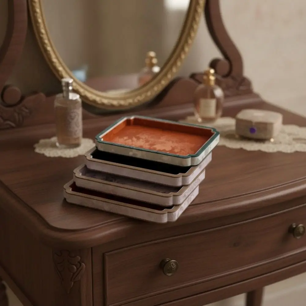 Chinese Vintage Court-Style Jewelry Storage Tray Satin Surface Flower Pattern Jewelry Organizer Rectangular Jewelry Display Tray