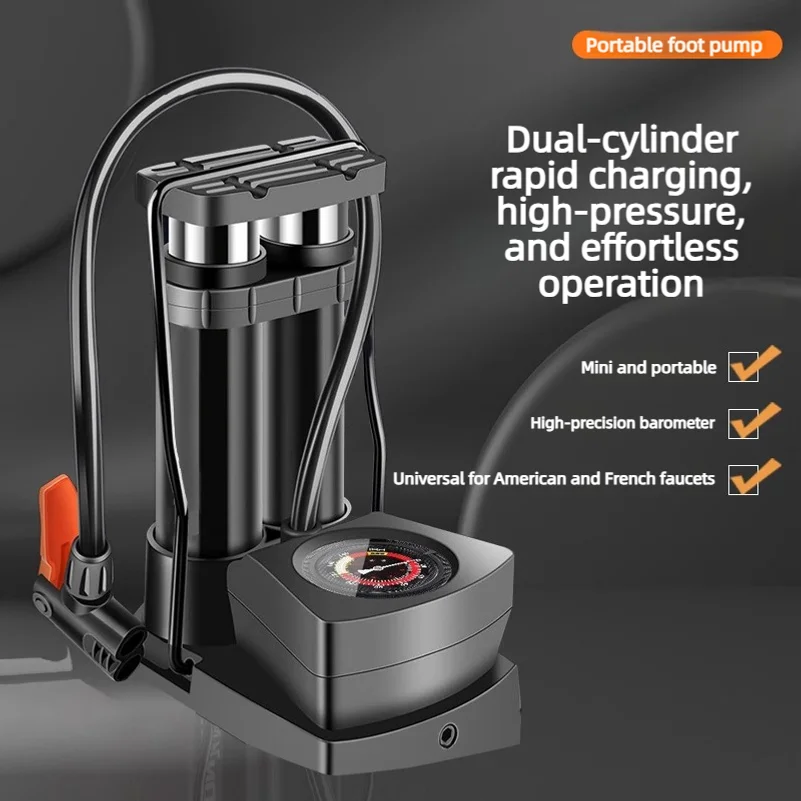 Foot-operated bicycle pumpelectric battery-poweredsuitablefor motorcycleshousehold useportablehigh-pressure car air pumpair hose