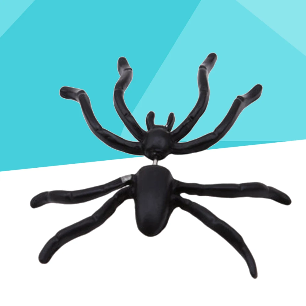 

12 Pcs Black Spider Stud Earrings Party Personality Punk for Halloween Creative