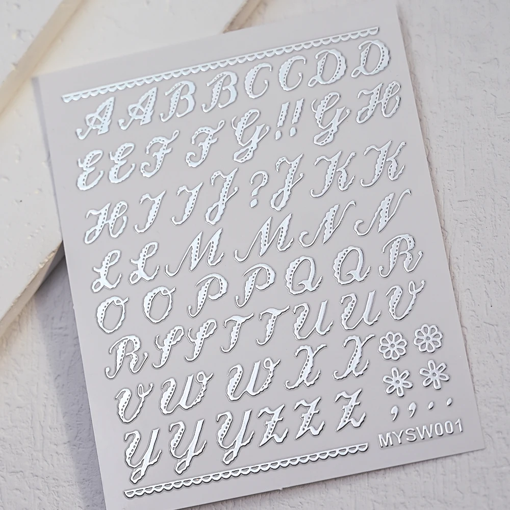 1Pcs 3D Artistic Alphabet Nail Stickers English Letters Self-Adhesive Nail Decals Y2K Letter DIY Manicure Decoration Sliders #*&