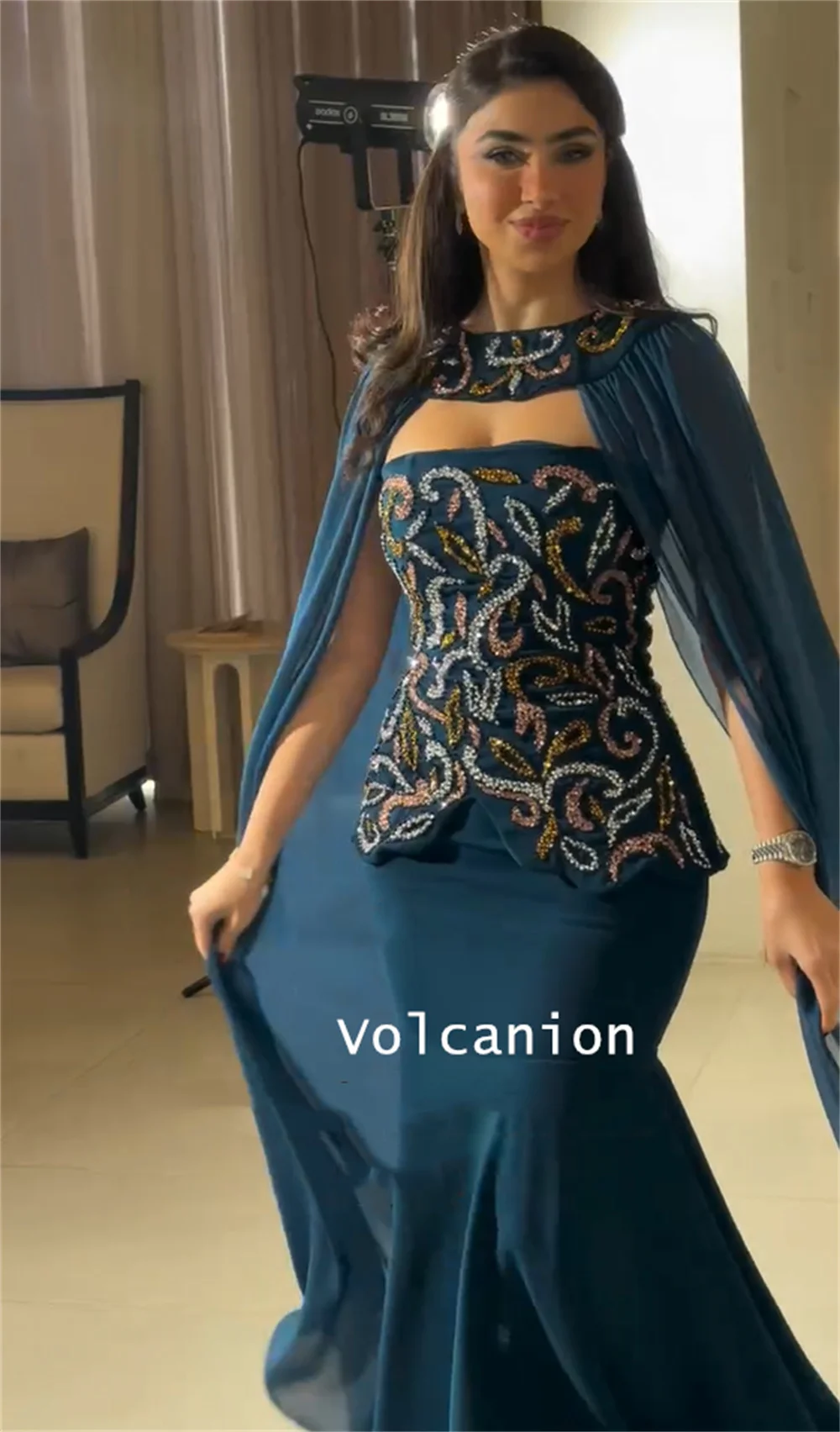 Customized Sexy Jersey Pleat Pattern Sequined Mermaid Strapless Long Quinceanera Bespoke Occasion Dresses Formal