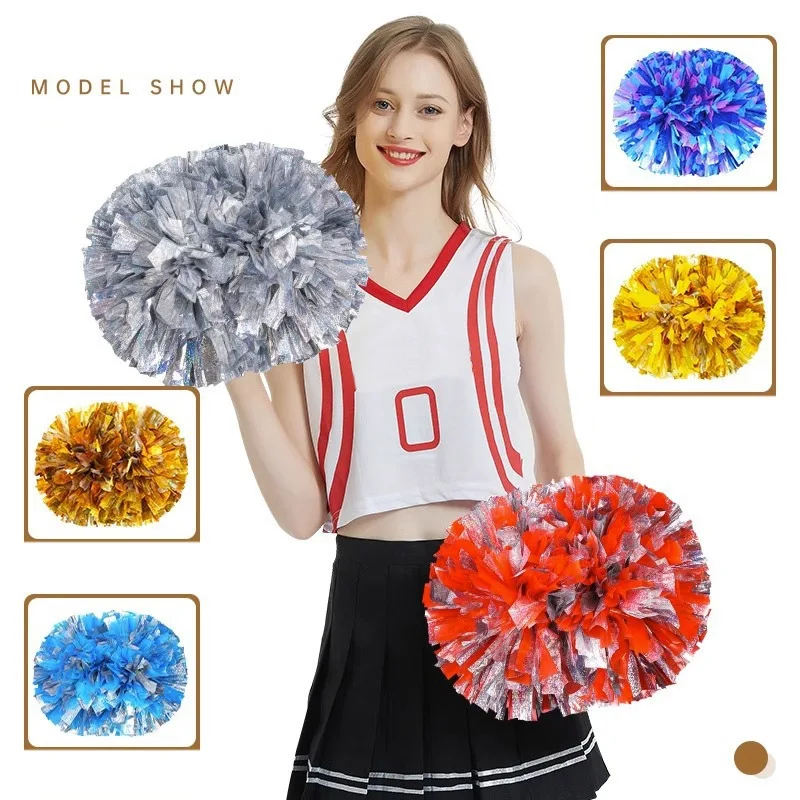 2pcs Cheerleading Pom Poms Game Club Competition Cheering Ball Flower Sports Match Vocal Dance Party Concert Come On Props