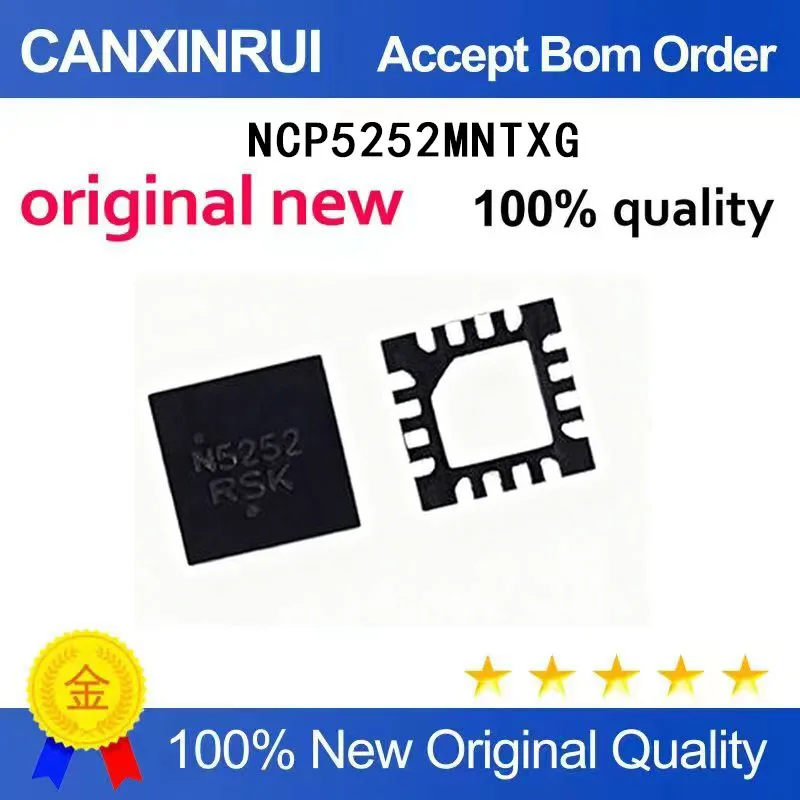 

(5-100 Pieces) Brand new original NCP5252MNTXG silk screen N5252 QFN spot chip IC