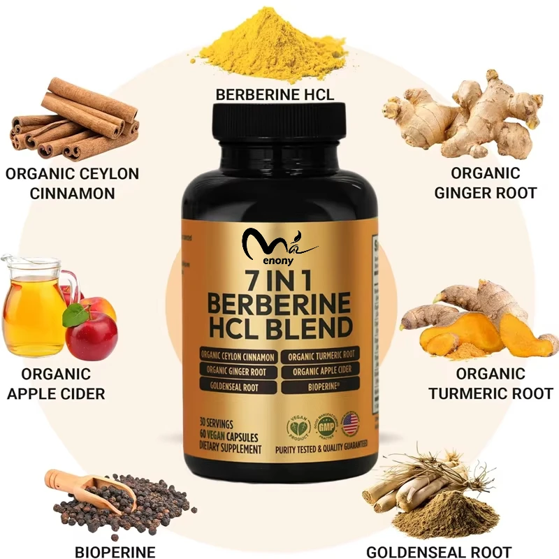 

Containing Berberine HCl Organic Ceylon Meat 400mg Organic Ginger Organic Apple Vinegar Vegetarian Capsules