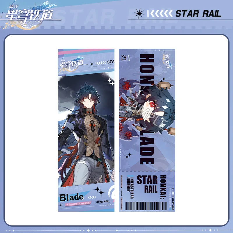 อะนิเมะเกม honkai: รถไฟดาวคอสเพลย์มาสคอตที่คั่นหนังสือเลเซอร์สองด้านบัตรตกแต่งการ์ดวันเกิดของขวัญคริสต์มาส