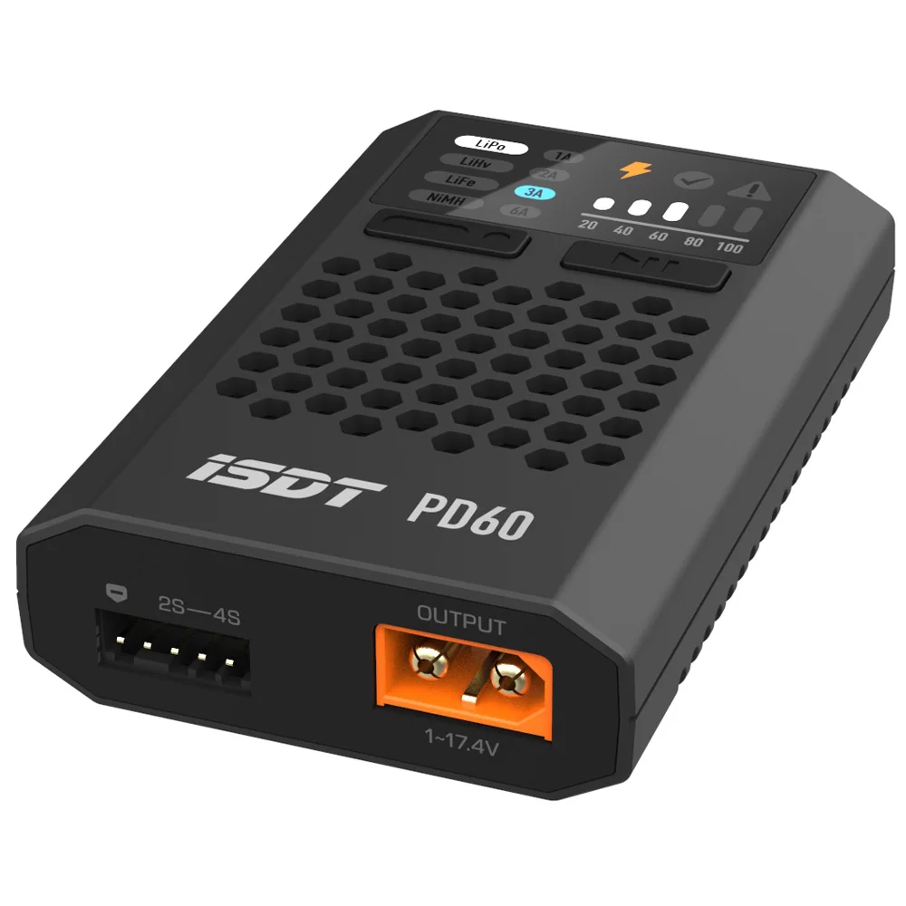 

ISDT PD60 60 Вт, 6 А, входной аккумулятор типа C, балансное зарядное устройство FPV для липо-батареи 1-4S