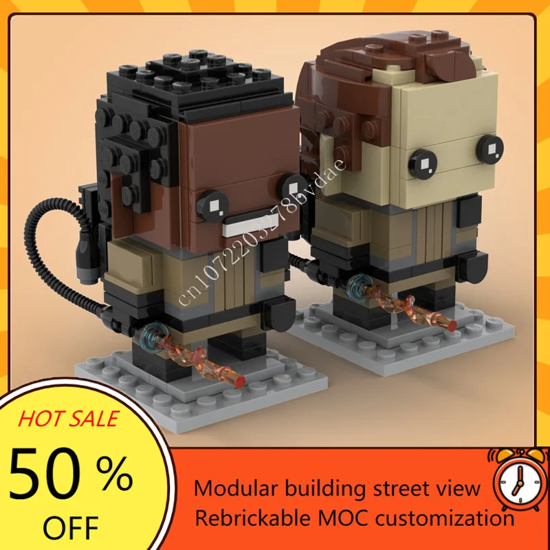 1045PCS MOC Klassieke Cartoon Figuren Ghost hunters, Cadillac, ghosts Model Custom Puzzel Architectuur DIY Onderwijs Montage Geschenken