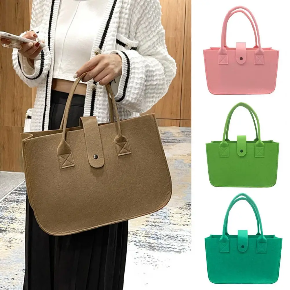 

Fashion Women Handbag Portable Solid Color Large Capacity Rectangle Gift Thickened Felt Ladies Tote Bag Purse Women's Handbags