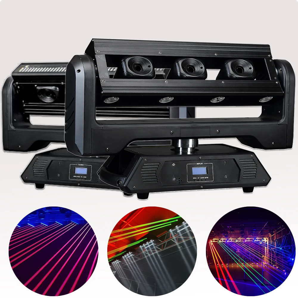 RGB Moving Head Strobe Beam Laser Light DMX512 DJ Disco Ball for Nightclub Party Show LED Professional Stage Effect Lighting