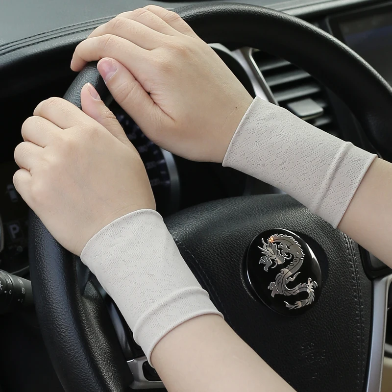 واقي معصم رقيق من الحرير الجليدي للرجال في الصيف، واقي للرياضات الخارجية واللياقة البدنية، واقي من الشمس، أكمام مزخرفة، غطاء معصم قصير رائع، غطاء للذراع