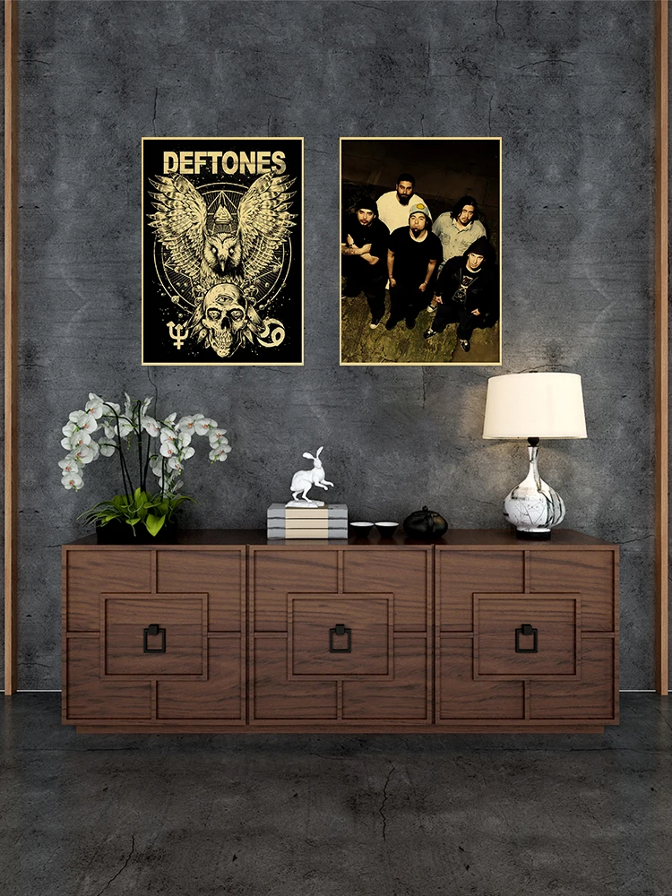 Deftones Singer Kraft Paper Posters Popular Band Vintage Print Pictures Modern Family Home Wall Art Aesthetic Room Gift Decor