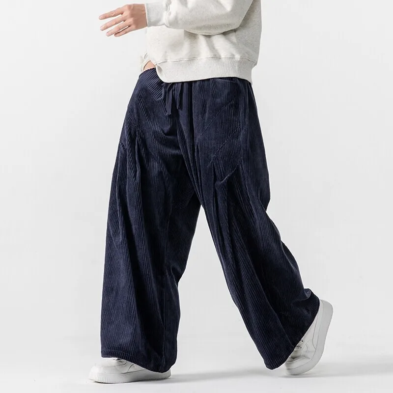 

2025 Spring Men Corduroy Harem Pants Men Casual Wide Leg Pants Male Oversize Jogger Harajuku Pants Men Oversized Trousers 5Xl