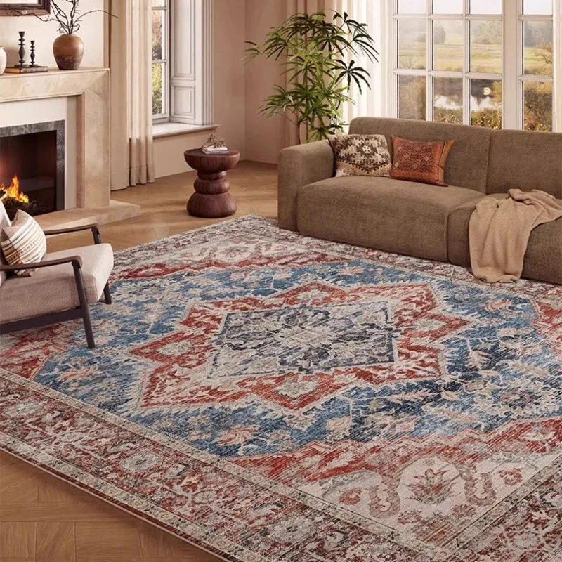 Living Room Carpet Soft Comfortable Floor Mat Machine Washable Foldable Non-slip Rug Nordic Style Light Luxury Art Bedroom Rugs