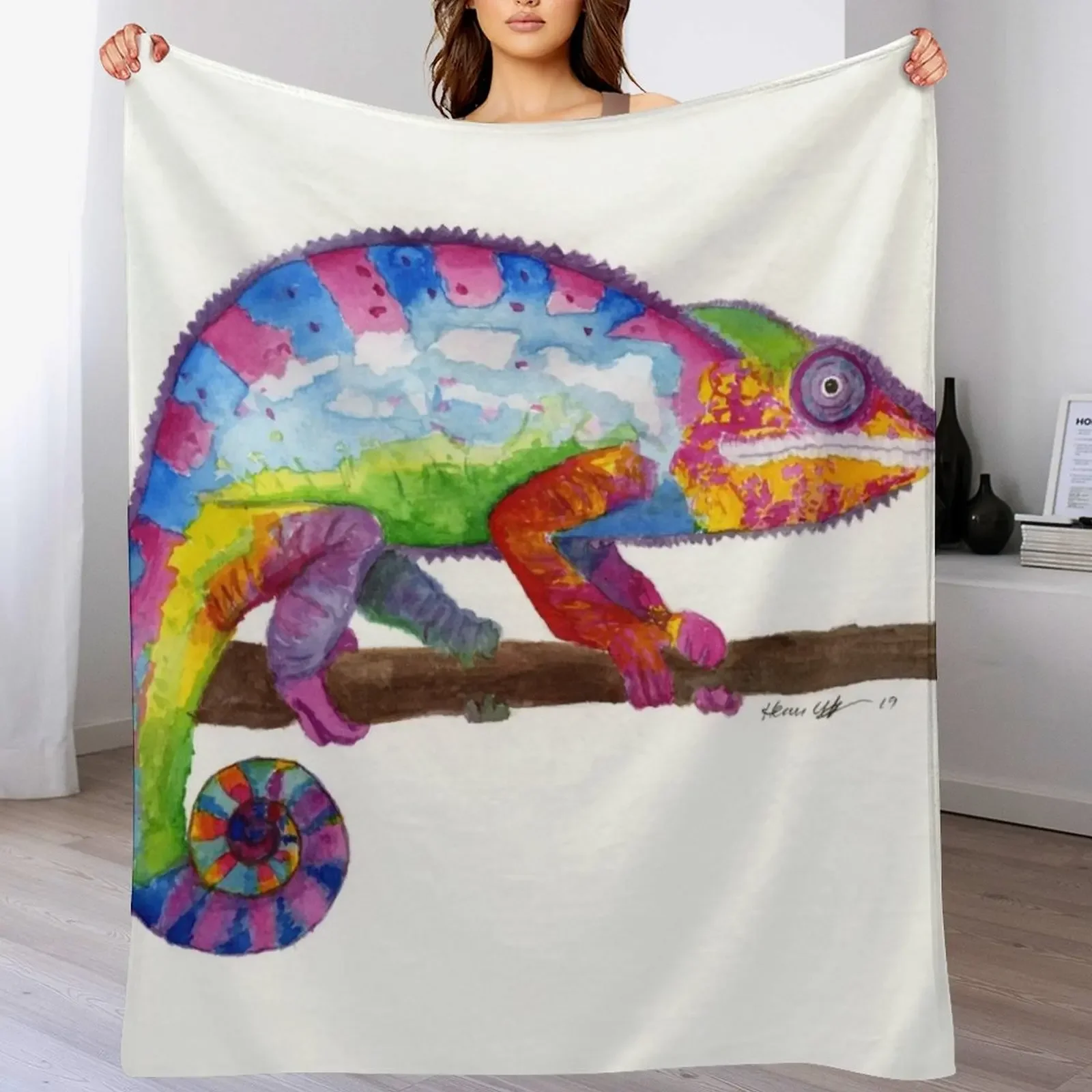 

Sunset Chameleon Throw Blanket Shaggy decorative sofa bed Luxury Thicken Blankets