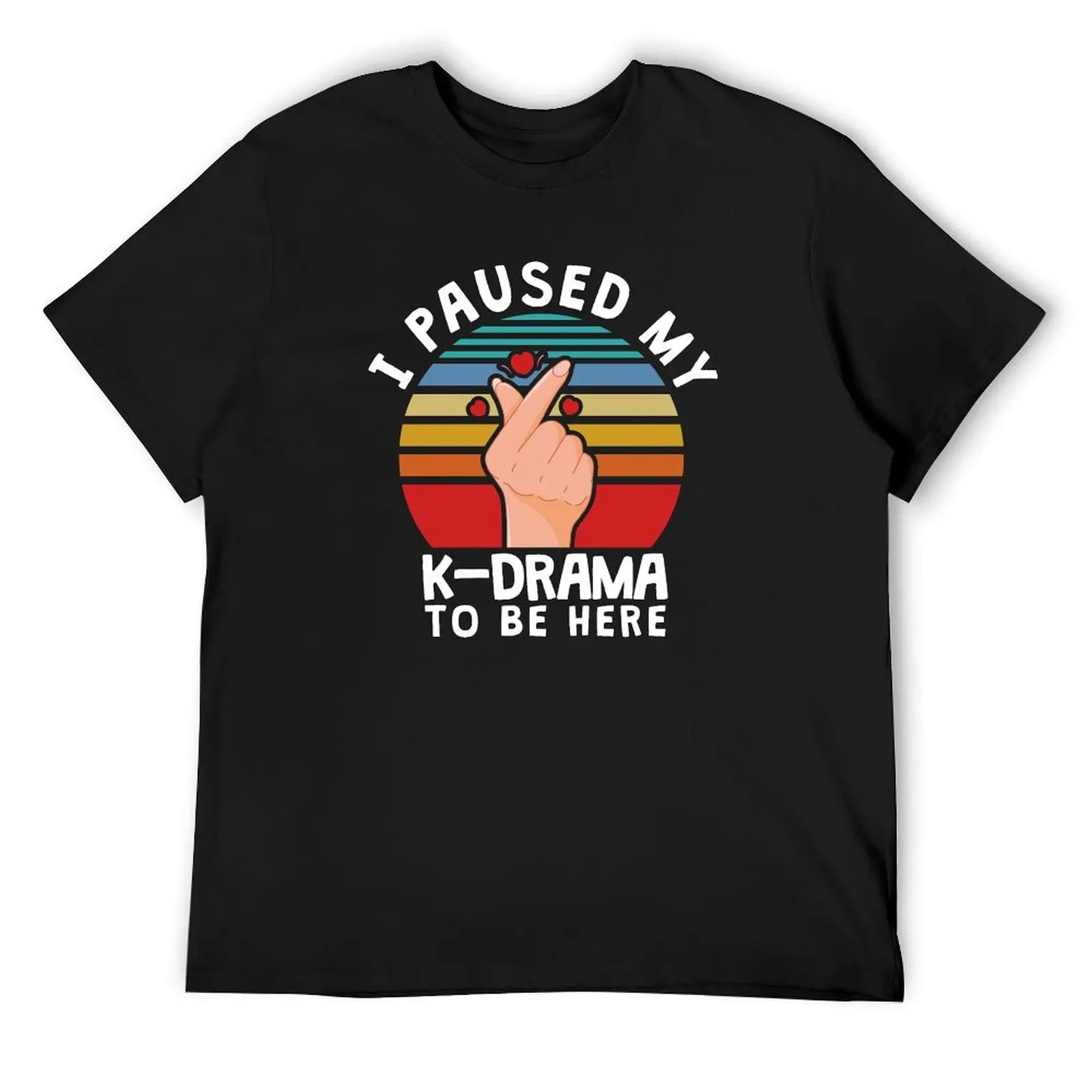 

I paused my K-Drama to be here, KDrama T-Shirt Aesthetic clothing hippie clothes oversized t shirts for men