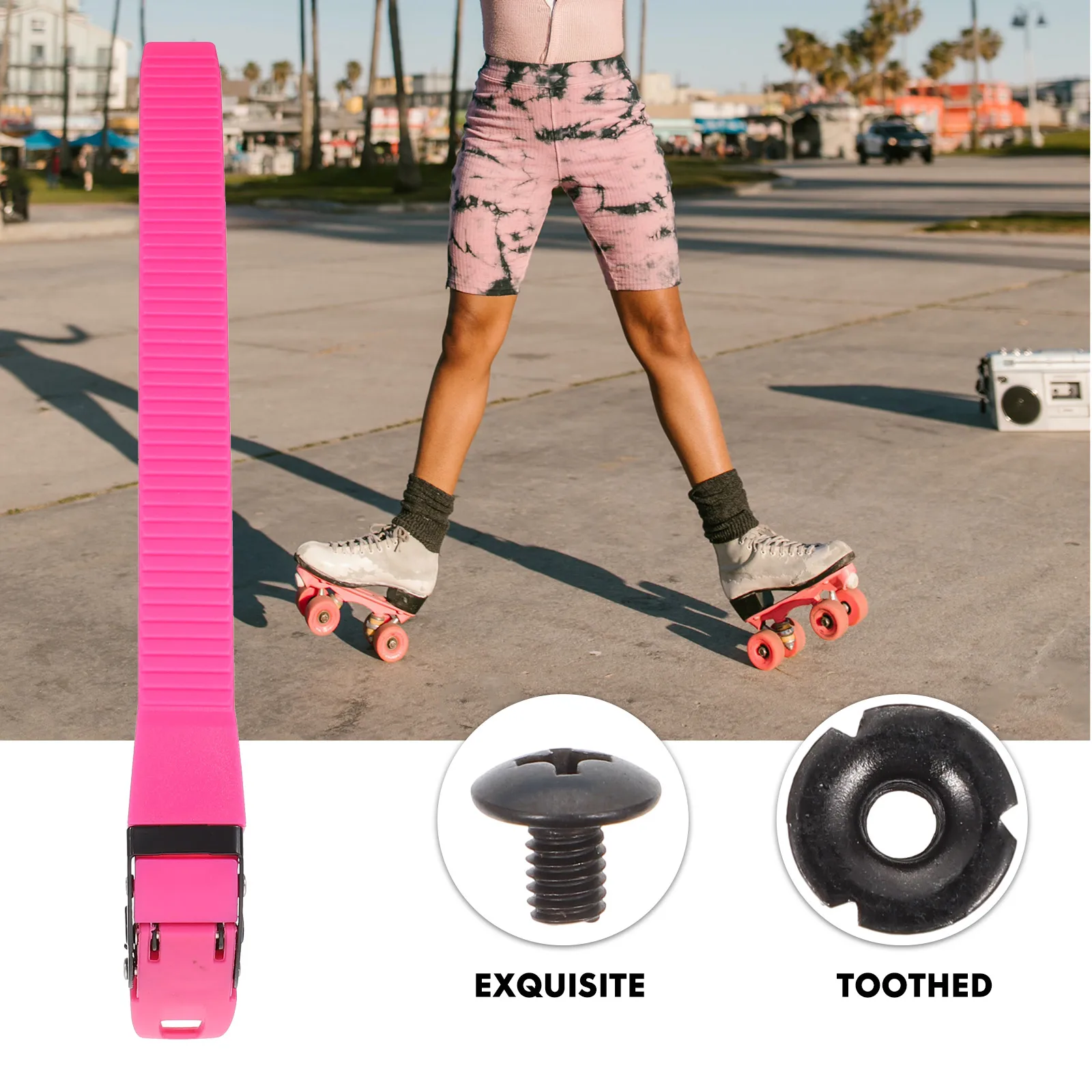 

Roller Skate Buckles Inline Strap Accessory Replaceable Buckle Portable Leash Adjustable Length Camping Hiking Shoe Fixation