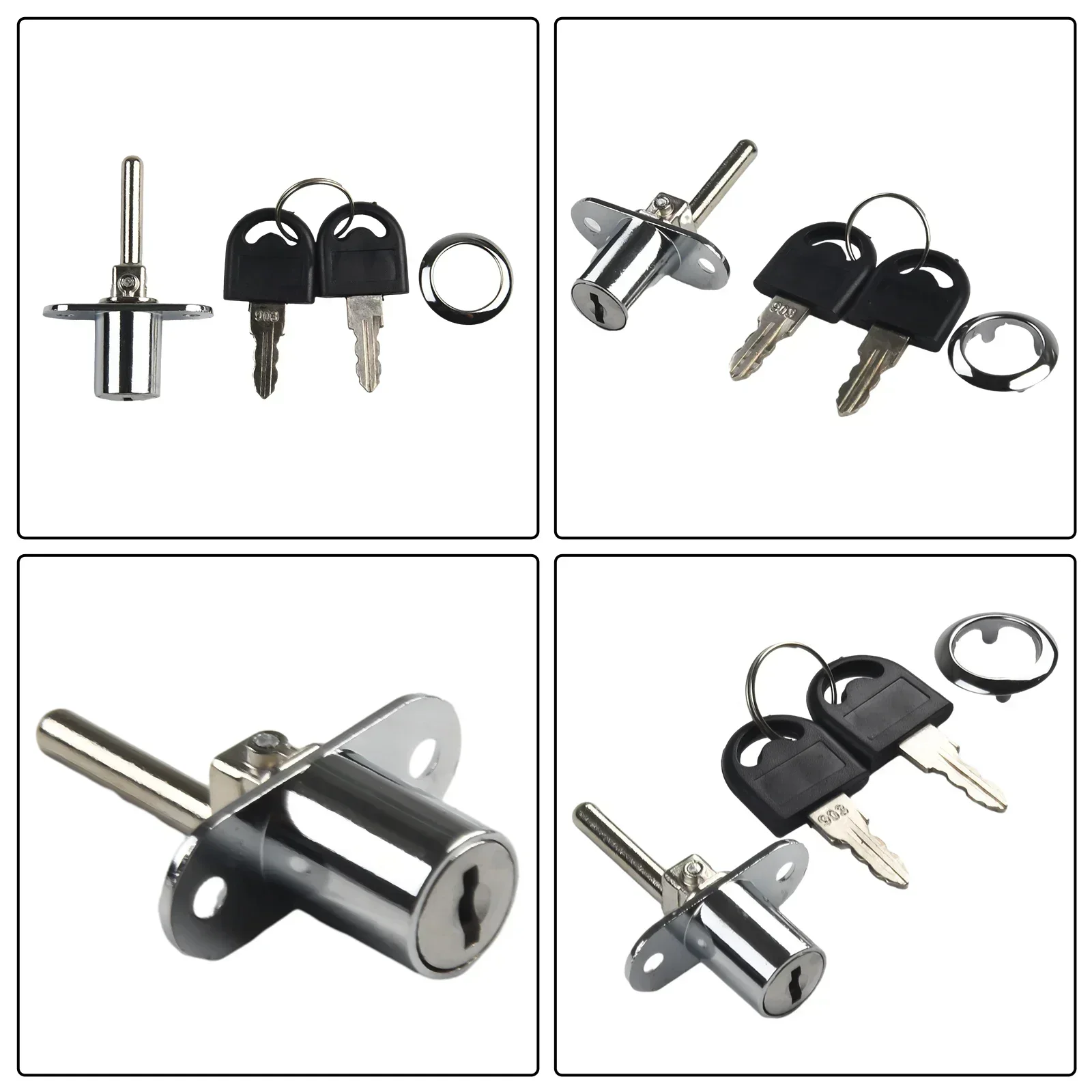 Zinc Alloy Drawer Lock With 2pcs Keys Multi-layer Plating Anti-rust For Cabinet Bookcase Drawer Silver Cam Lock Home Hardwares