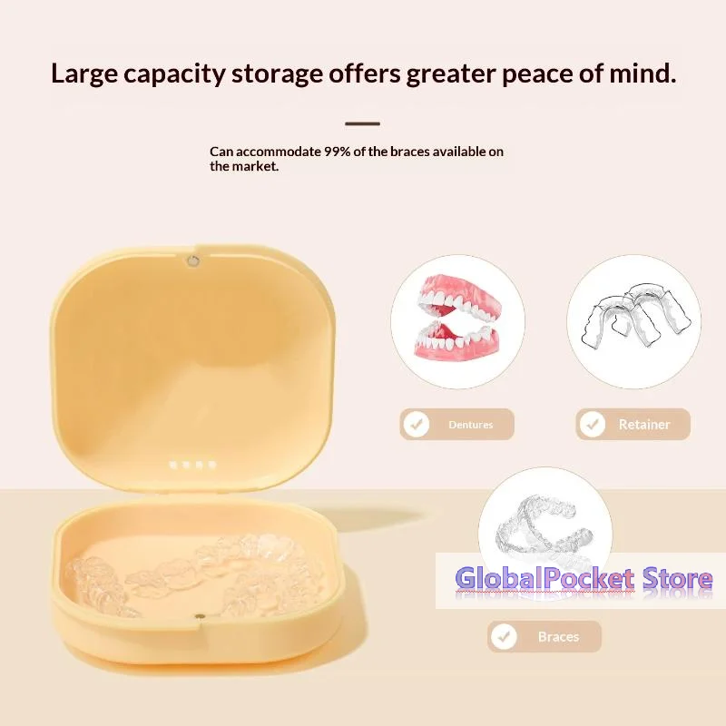 [TG823]Denture Tray Box Dental Braces Retainer Case Vent Holes Dental Denture Box ​False Teeth Protective Case