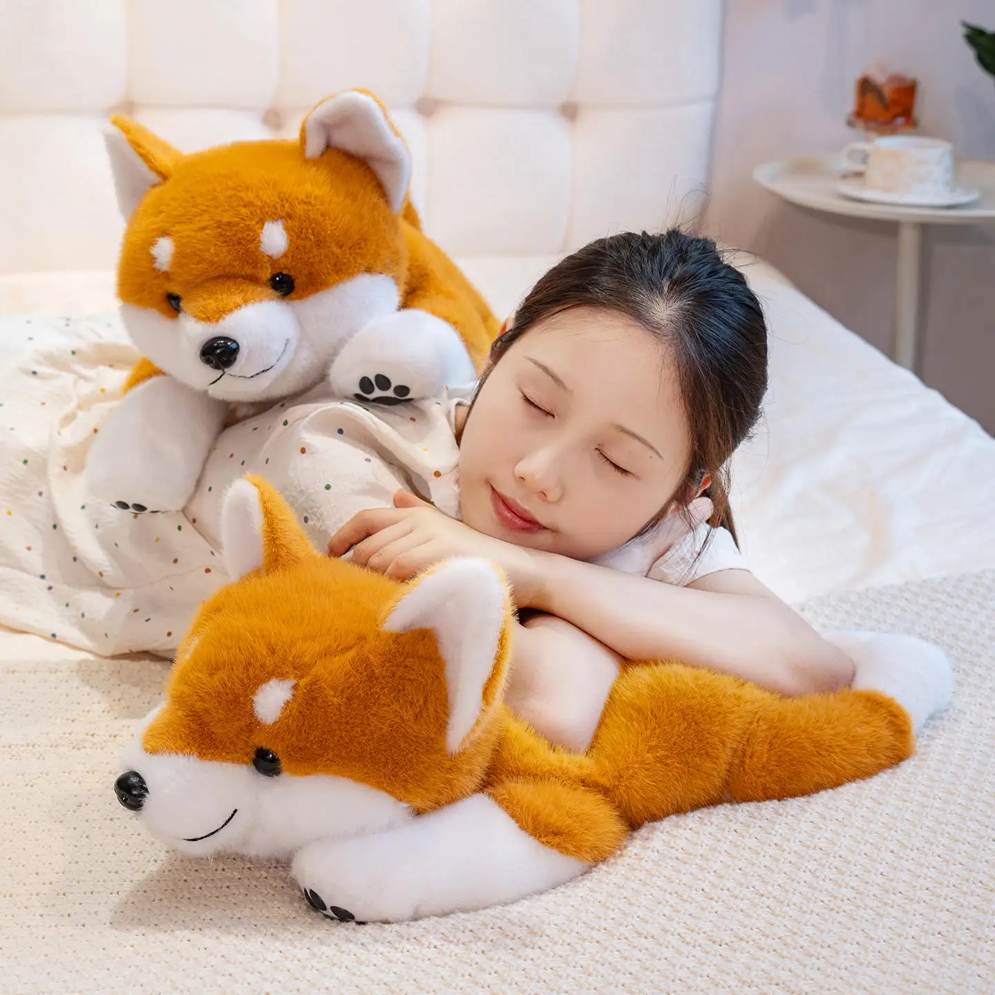 

Мягкая аниме Шиба-ину, собака, плюшевые игрушки, чучело животного, плюшевая игрушка для лежачего щенка, мультяшная подушка для сна, подушка для кровати, подарок