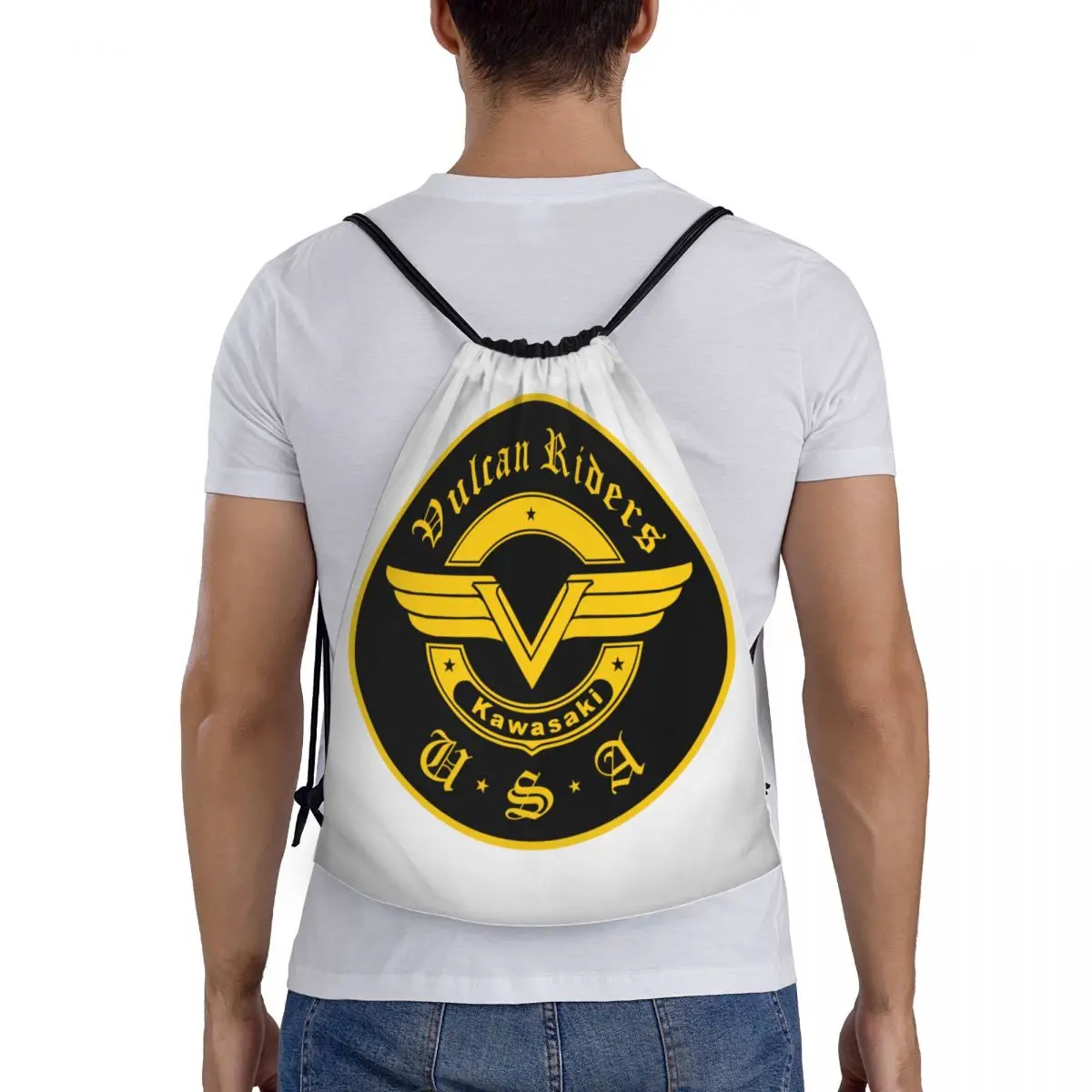 

Vulcan Motorcycle Modren Backpacks Fashion Portable Drawstring Bundle Pocket Sports Bag Book Bags For Travel Students