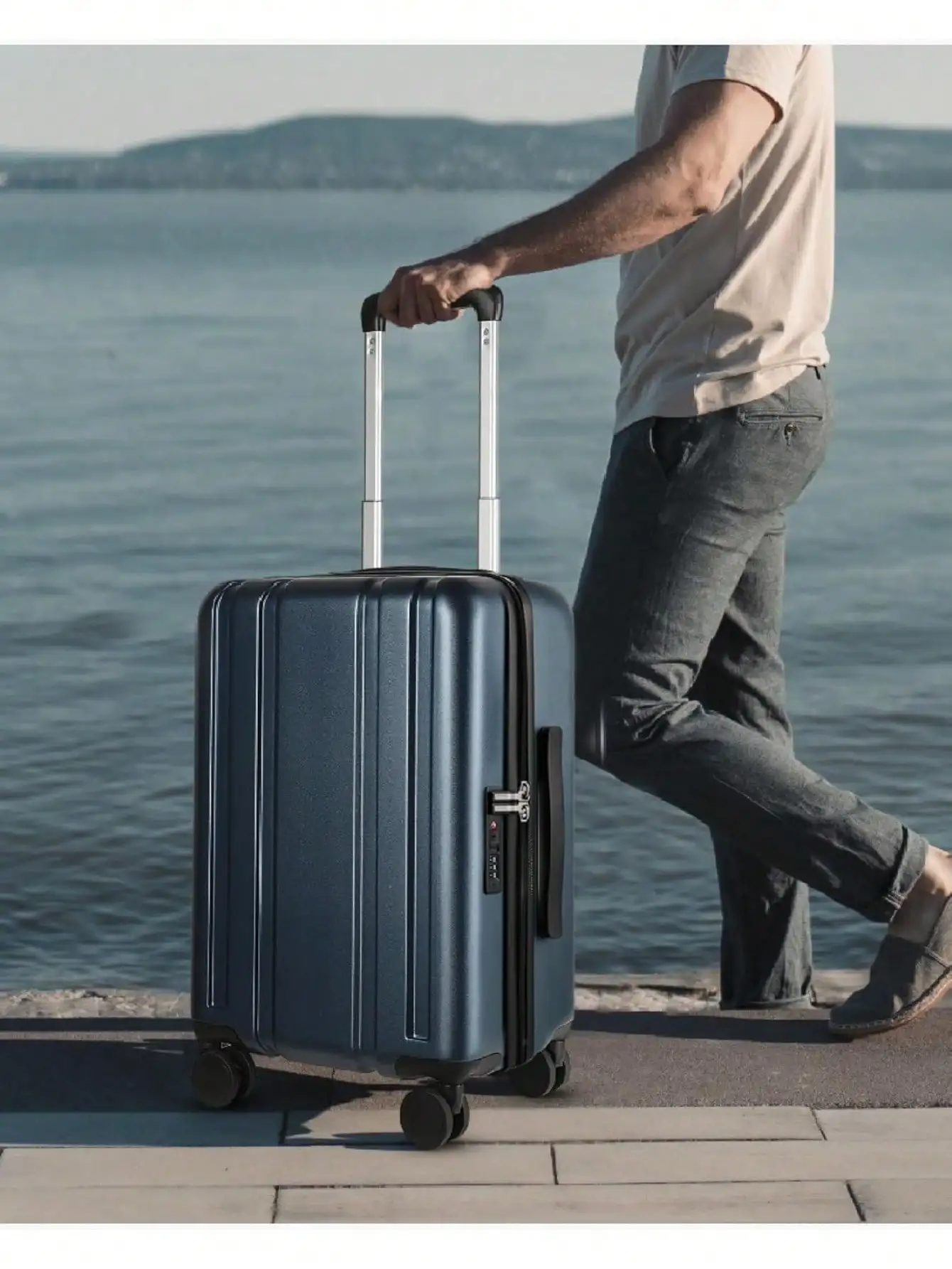 1 Pcs 20 Inch Carry On Luggage 22x14x9 Airline Approved, 100% PC Hard Shell Travel Suitcase With Smooth Spinner Wheels TSA Lock, Travel Essential