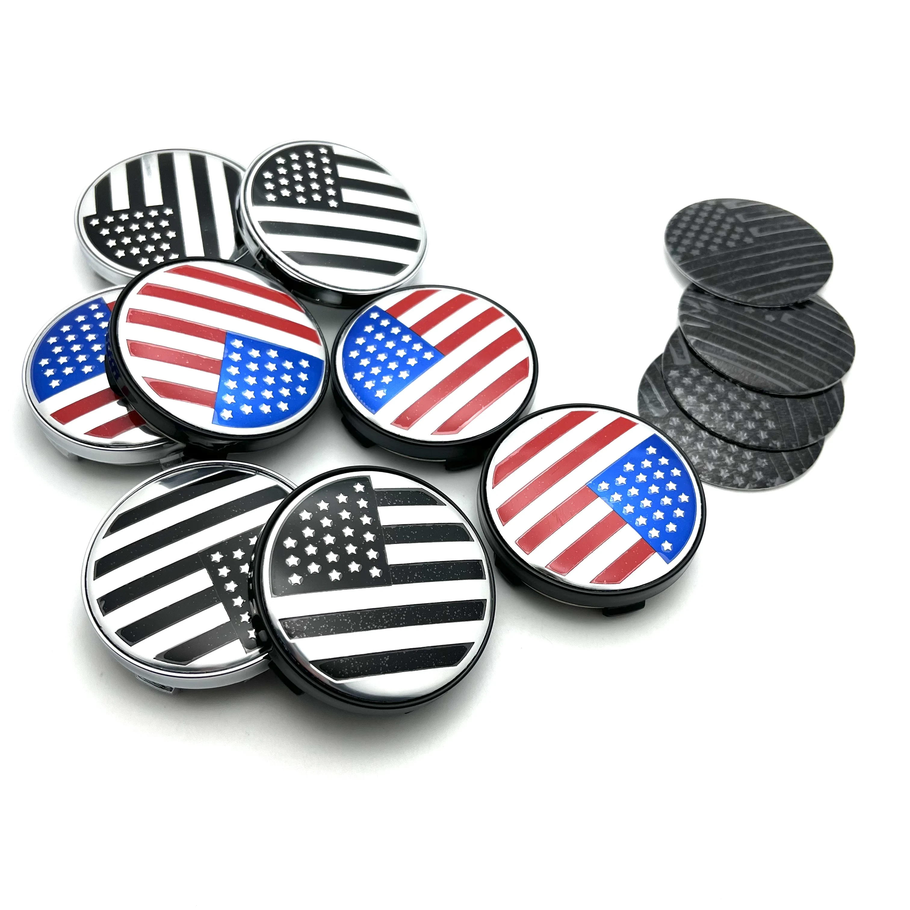 

4pcs/lot 60mm Car Wheel Center Hub Caps Fit 56mm USA American Flag Badge Emblems Decal Sticker Accessories