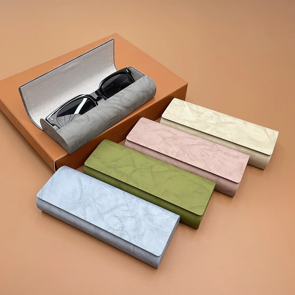 Hard Shell Glasses Box PU Leather Reading Eyeglass Case Portable Sunglasses Protective Case Holder Eyewear Protector Accessories