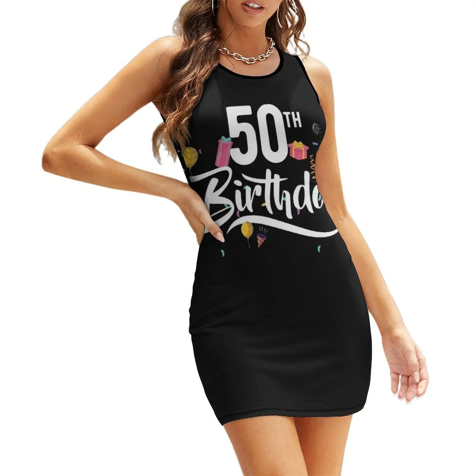 

50th birthday Sleeveless Sundress Women's summer dress womans clothing summer clothes wedding dresses for parties