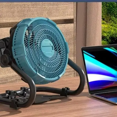 21V Rechargeable Lithium Battery Electric Fan Outdoor Camping Portable Fan Desktop Fan 12-inch Long Endurance