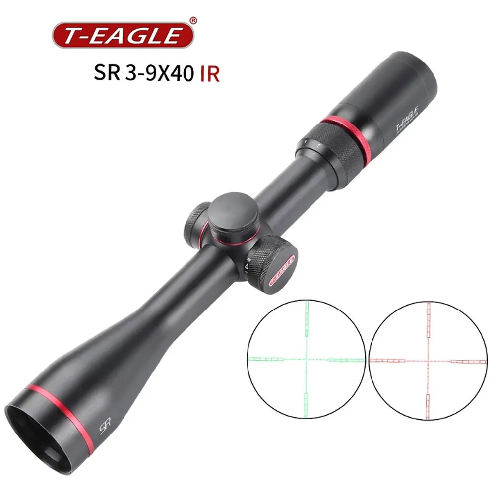 T-EAGLE SR 3-9X40IR Caza Riflescopes Tactical Scope HK Reticle Optical Sight Hunting Weapons Accessories Fits .308 .223