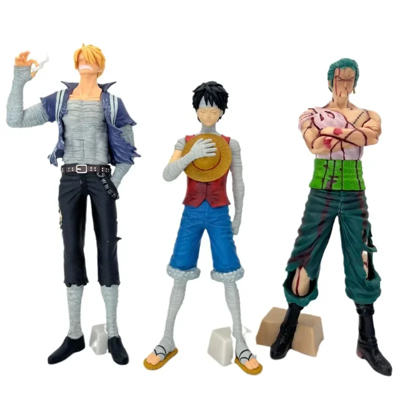 One Piece Anime rysunek Luffy Zoro Sanji figurka słomkowy kapelusz piracki seria Model kolekcjonerski zabawka na prezent urodzinowy