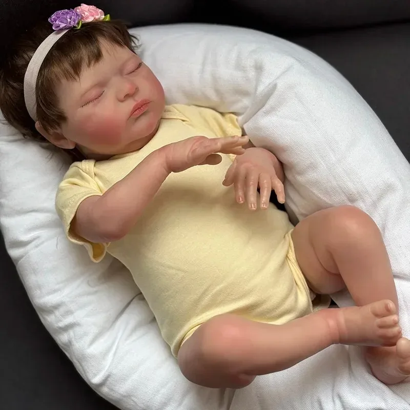 

48 см кукла Laura Reborn для маленьких девочек с ручными корнями, коллекционная кукла