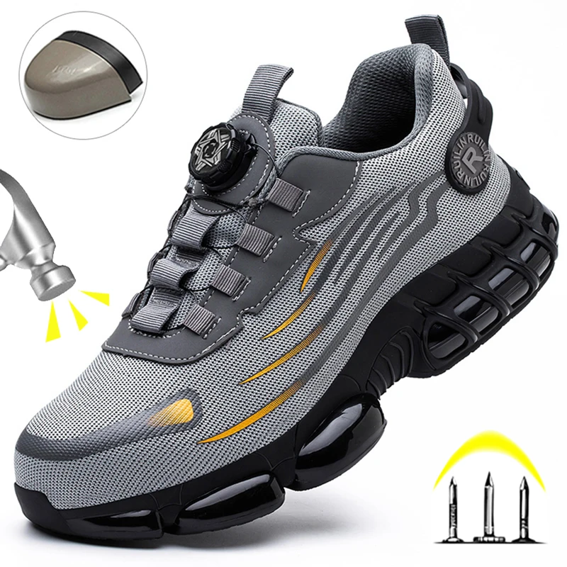 Indestructible Men's Safety Shoes Anti-Puncture Construction Working Shoes Anti-Accident Shoes For Man Outdoor Security Boots