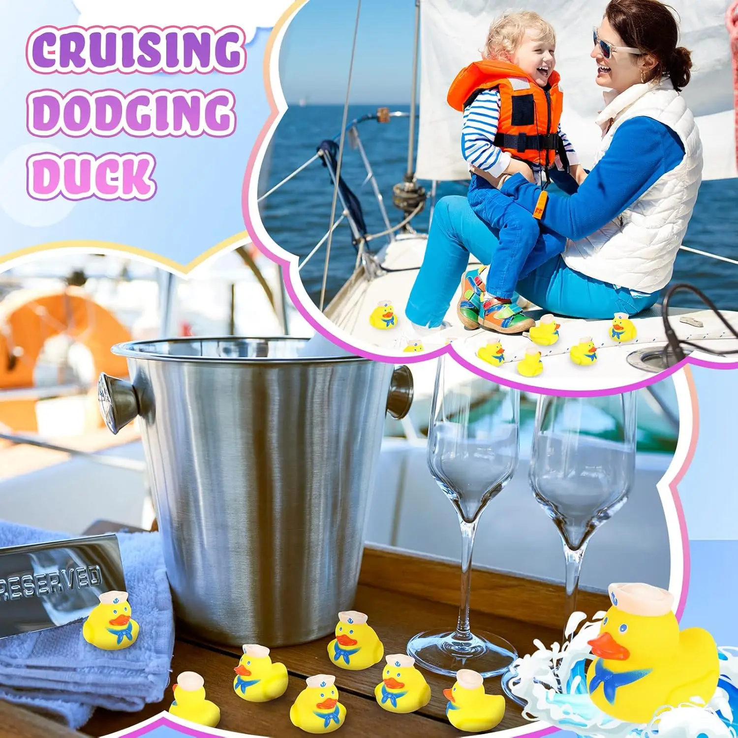 Cruise Duck massal mainan Dekorasi Ulang Tahun bebek bebek jelajah bebek keren hadiah ulang tahun bak mandi besar bebek renang kelas hadiah