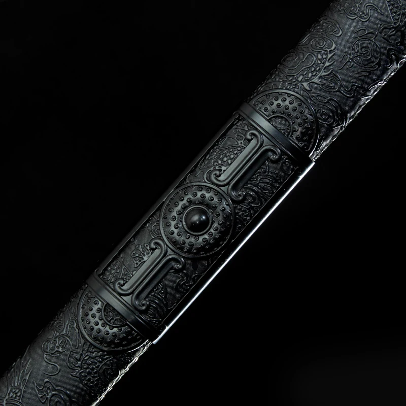 Functional Chinese Tang Sword High Manganese Steel Blade Real Full Size Sharp Ready Battle Dragon Swords Black Samurai Katanas view 5