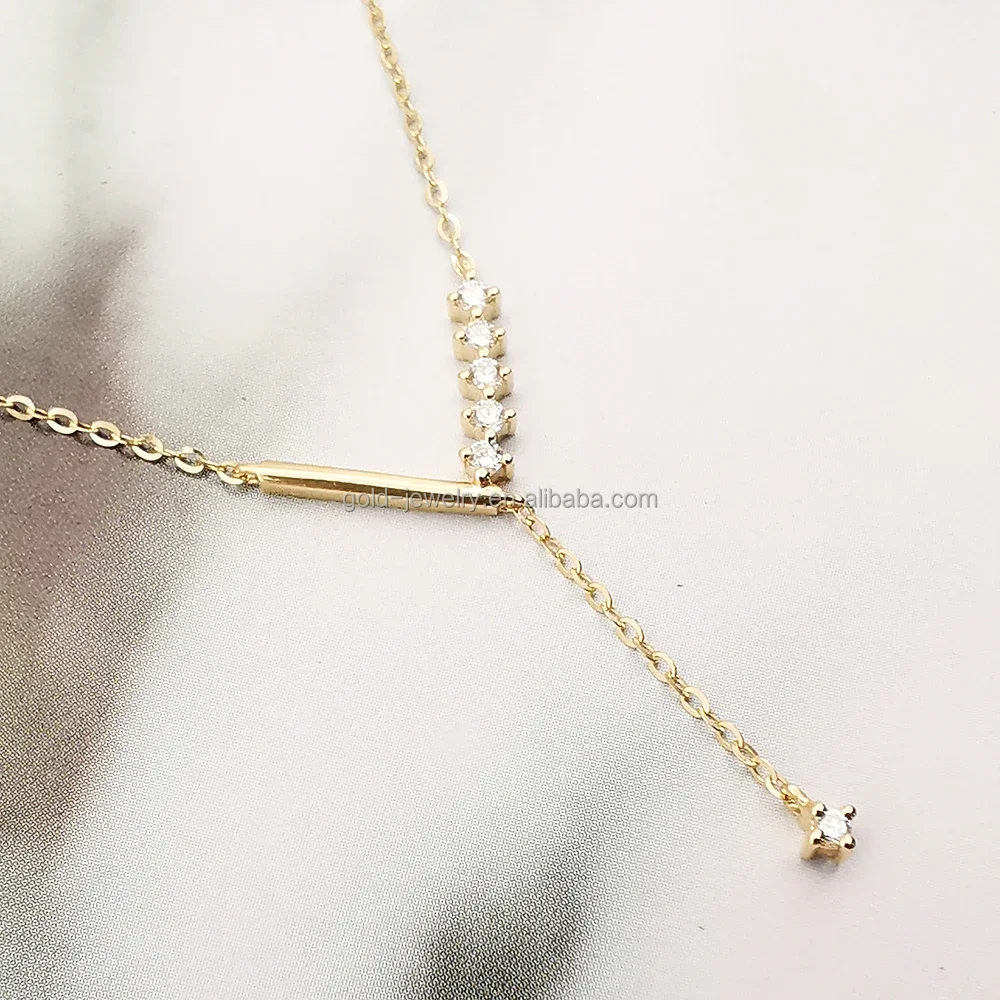 Fine Jewelry 18K Gold Necklace Pure Gold Jewelry Real Diamond Chain Necklace Women Gift Hot Selling