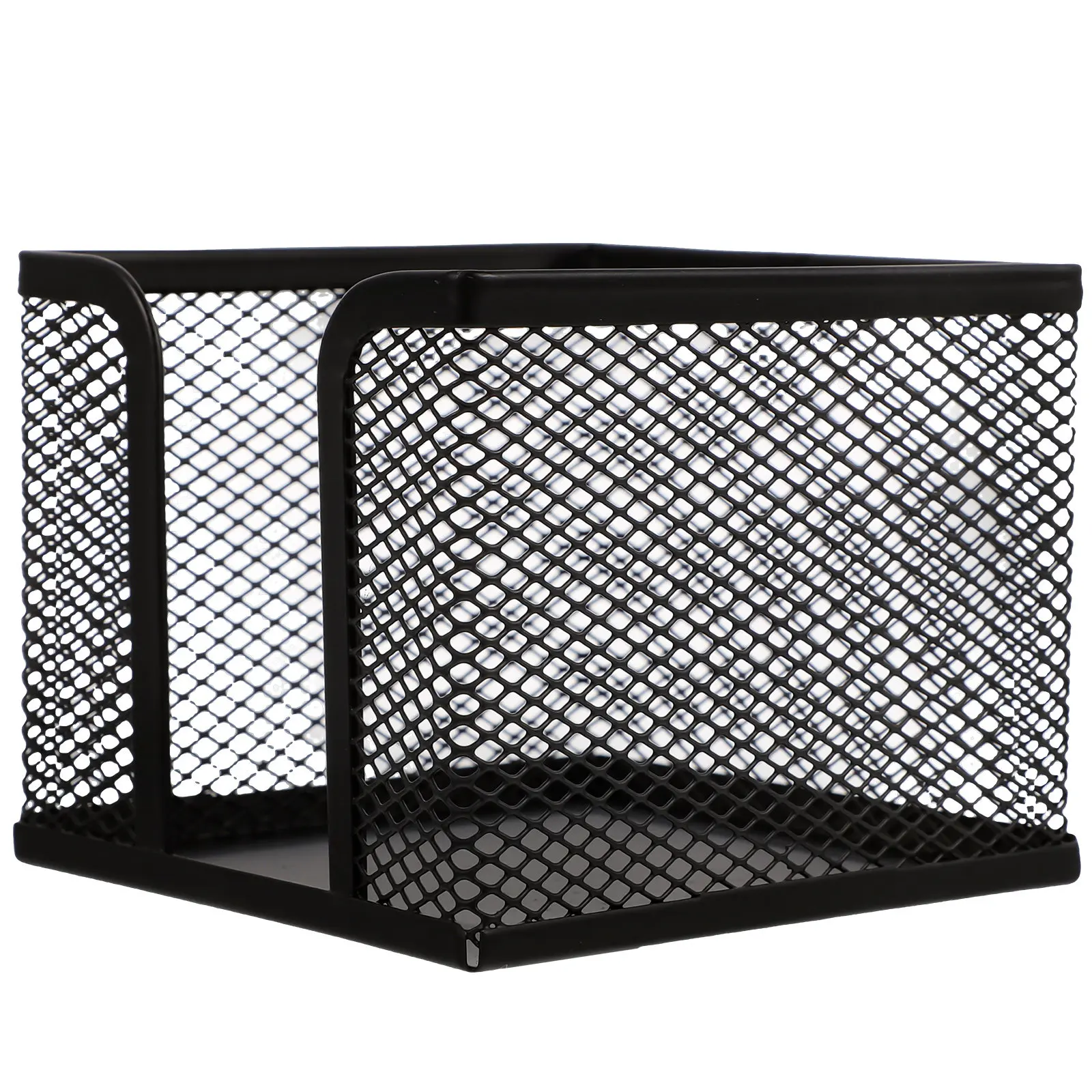 Iron Memo Pad Holder Stable Notepad Container Desktop Office Organizer Metal Napkin Holder Multifunctional Note Papers Box