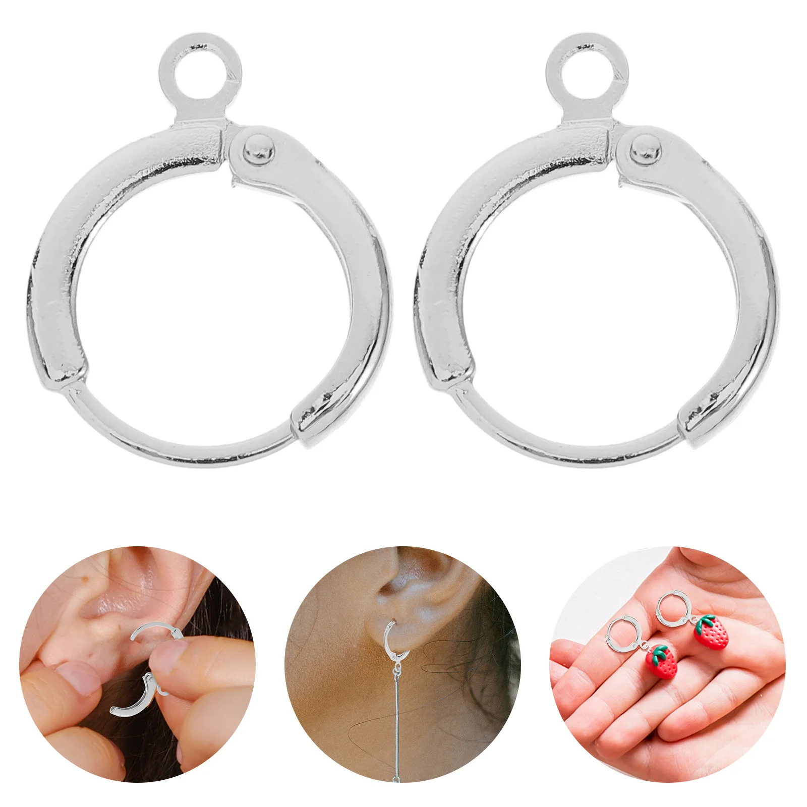 

20 Pcs Ear Clip Buckle Earrings Hooks for Jewelry European Style Silver Copper Diy Supplies