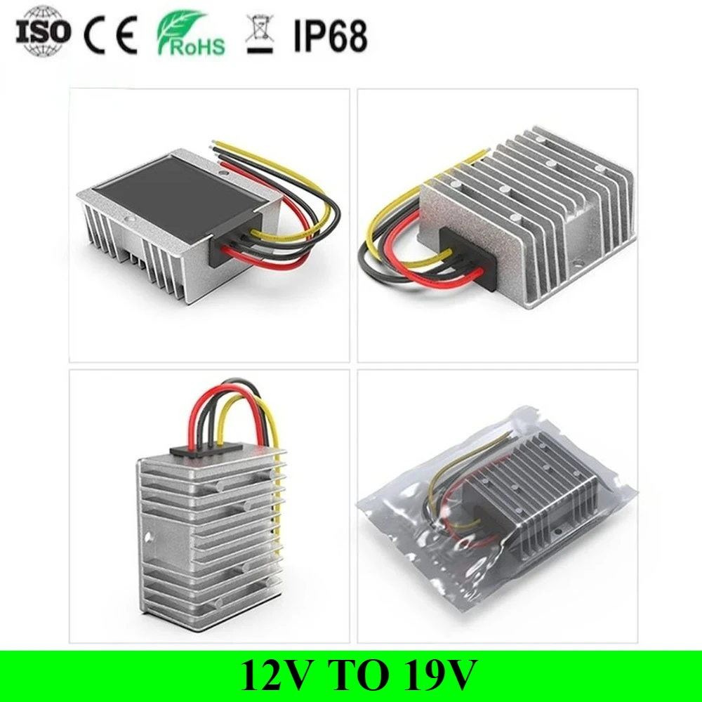 12 فولت إلى 19 فولت تيار مستمر تيار مستمر محول تصعيد دفعة محول 12 فولت إلى 19 فولت 1-15A دفعة محول 12 فولت إلى 19 فولت ل سيارة دفتر مقاوم للماء CE #1